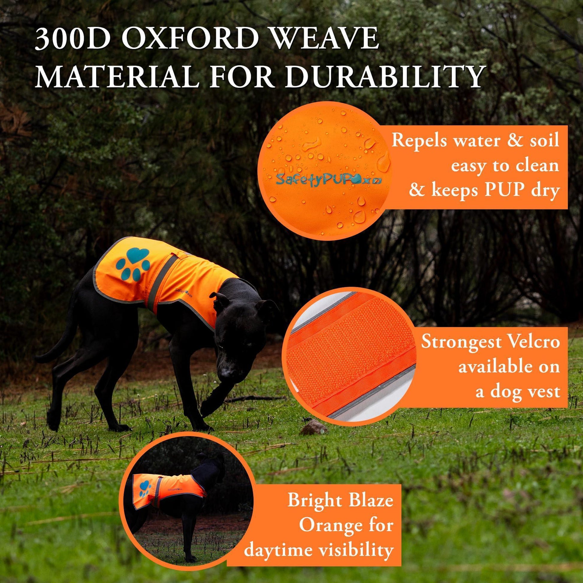 Reflective Dog Vest Chest Size 18.5 in Neck Size 15 in Hi Visibility