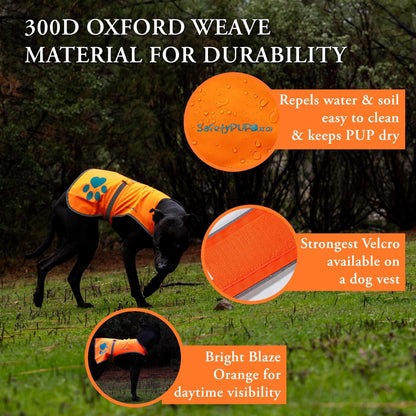 Reflective Dog Vest Chest Size 18.5 in Neck Size 15 in Hi Visibility