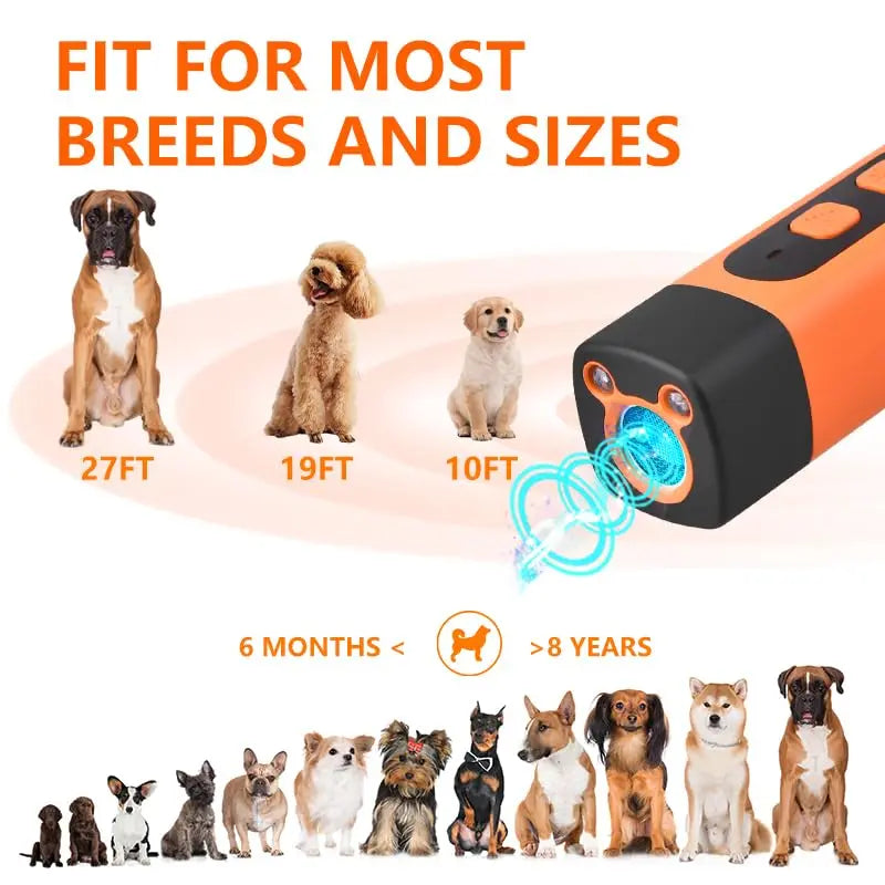 Dog Bark Deterrent,Rechargeable Sonic Dog Repeller,Safe 25Khz Sonic Frequency Transmitter,Anti Bark Device for Dogs,50Ft Range Professional Dog Training Tool,Led Indoor/Outdoor Barking Silencer